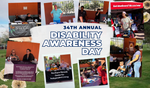 Compilation of photos from DAD event with the words: 34th Annual Disabilitiy Awareness Day